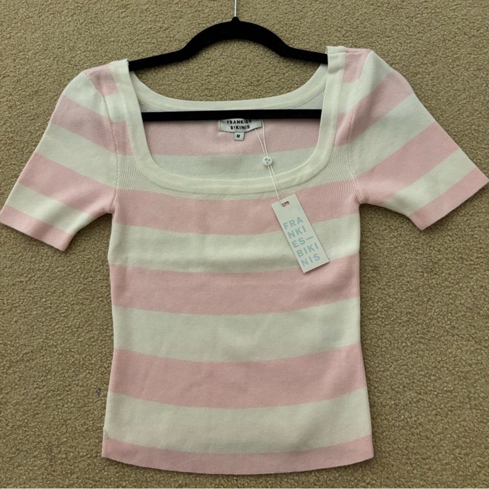 Frankie's Bikinis Sunset Knit Shirt - Ballet Stripe (Size M NWT) - Picture 2 of 3